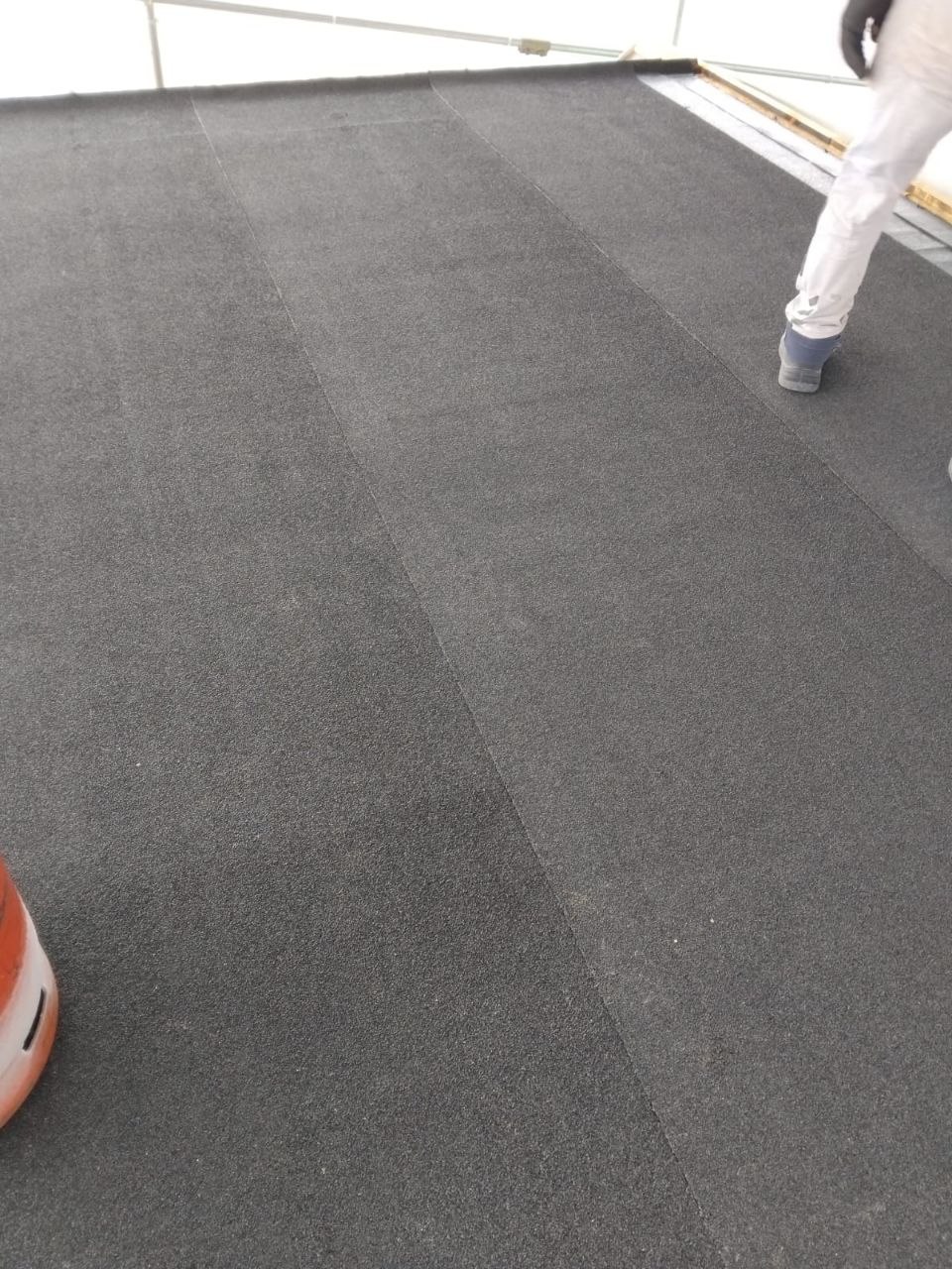 Flat roof felt installation