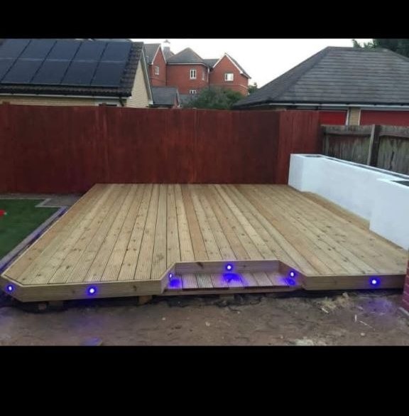 Garden decking with LED lights