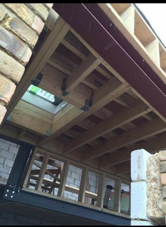 Timber canopy and steel framework