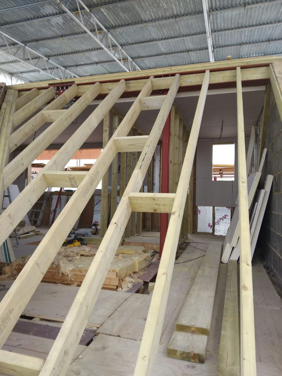 Rafter framing and extension build